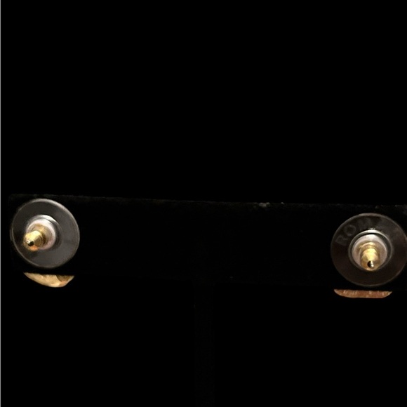 Vintage Roman Metallic Post Earrings - Picture 2 of 4